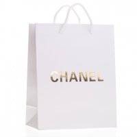 Пакет Chanel белый 25х20х10 оптом в Иркутск 